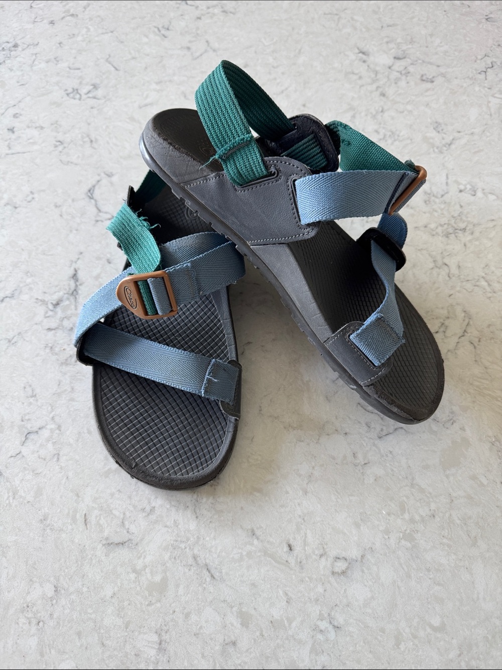 Chacos Men’s 9 Casual Strapped Sandals in Blue and Green
